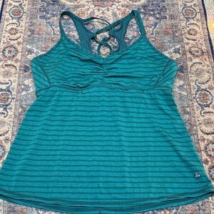 Prana Teal Striped Tank Top